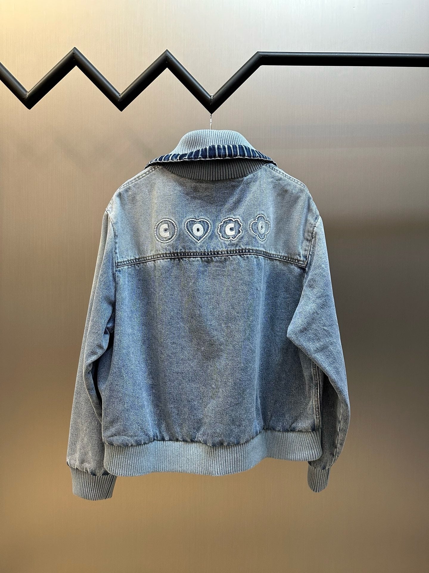 샤넬 자수 데님 블루종