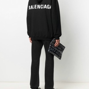 발렌시아가 백 레귤러 핏 후드티