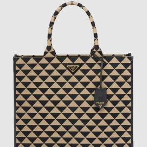 자카드 패브릭 토트백 1BA356