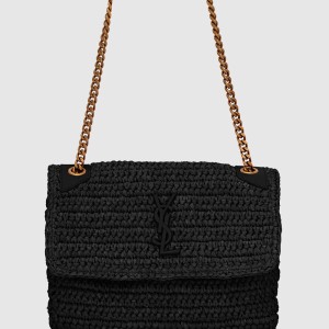 라피아와 가죽 소재의 NIKI 미디엄백 633187